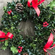 Holly grave wreath