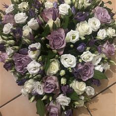 Lilac Purple and white Heart