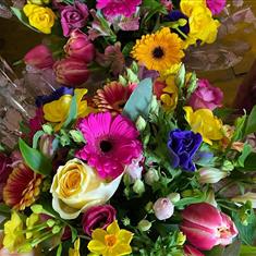 Florist Choice mixed spring handtied in water bubble